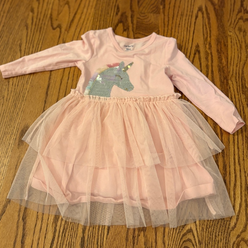 🦄 Carter’s Pink Unicorn Tutu Dress | 18M Baby Girl 🦄